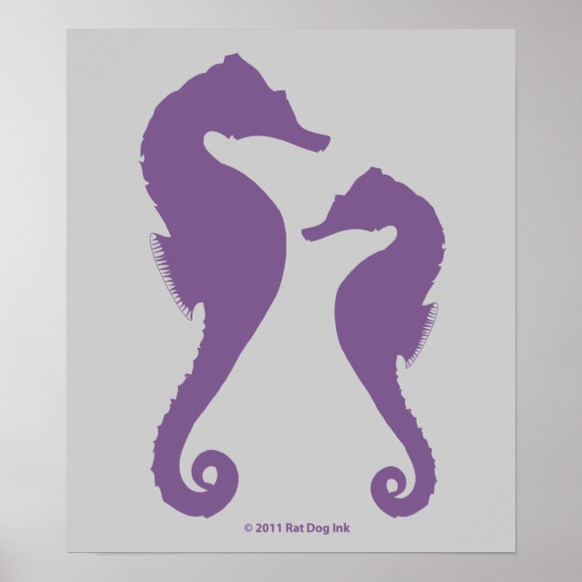 Light Lila Seepferds Poster (Vorne)