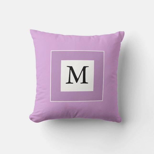 Light Lila Simple Custom Initial Niedlich Kissen (Vorderseite)