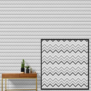 Light Mid Dark Gray Chevron Geometric Tapete