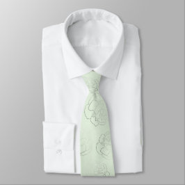 Light Minze Green Silver Floral Wedding Krawatte
