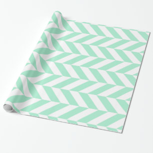 Light Minze Green Zickzack Pattern Geschenkpapier