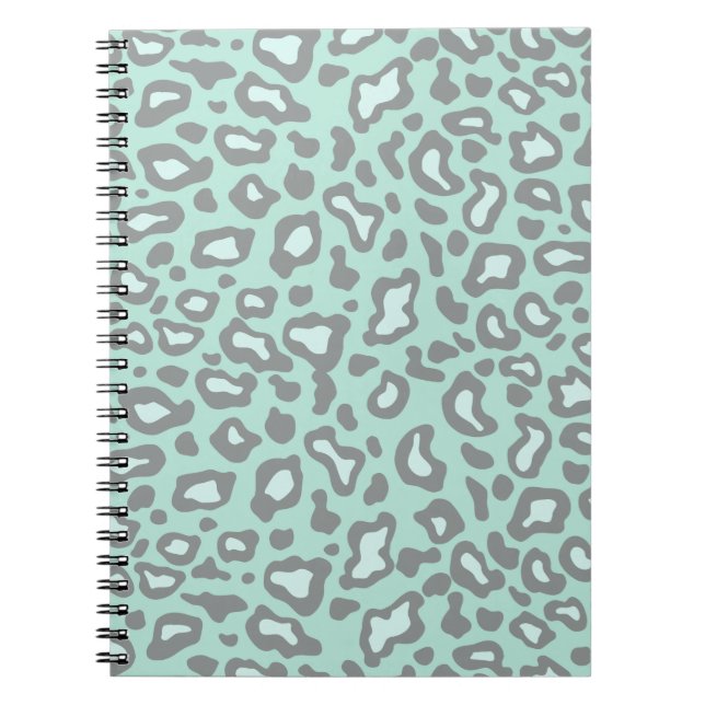 Light Minze Leopard Notebook Notizblock (Vorderseite)