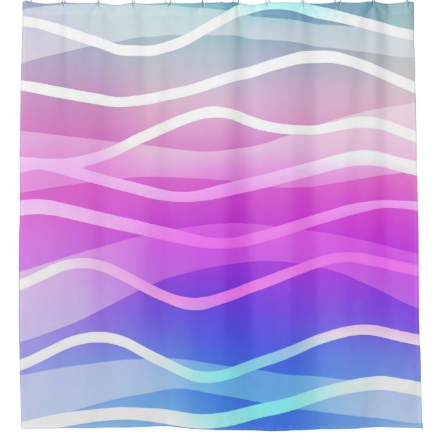 Light Multicolor, Rainbow Layout mit flachen Linie Duschvorhang (Vorderseite)