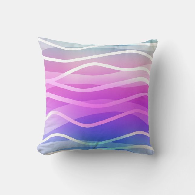 Light Multicolor, Rainbow Layout mit flachen Linie Kissen (Vorderseite)