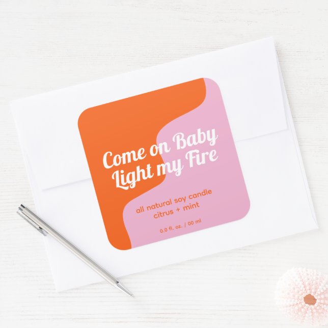 Light My Fire Modern Product Label Quadratischer Aufkleber (Umschlag)