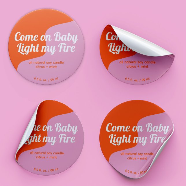 Light My Fire Modern Product Label Runder Aufkleber (Von Creator hochgeladen)