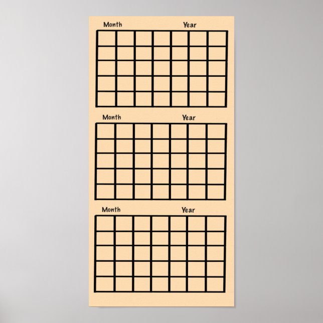 Light Orange 3 Monate Calendar Poster (Vorne)