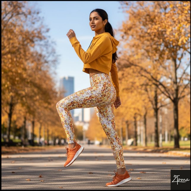 Light Orange Crowded Dog Face Repeat Pattern Leggings (Von Creator hochgeladen)