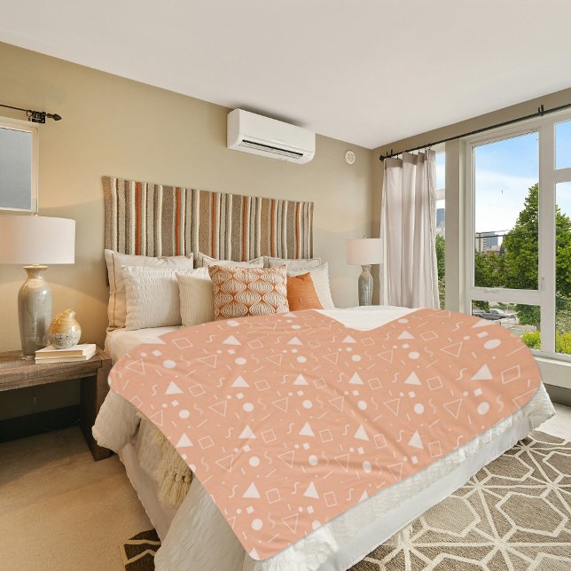 Light Orange Memphis Pattern Sherpa Blanket Sherpadecke (Von Creator hochgeladen)