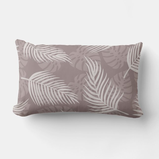 Light Palm Blätter Lumbar Kissen (Vorderseite)