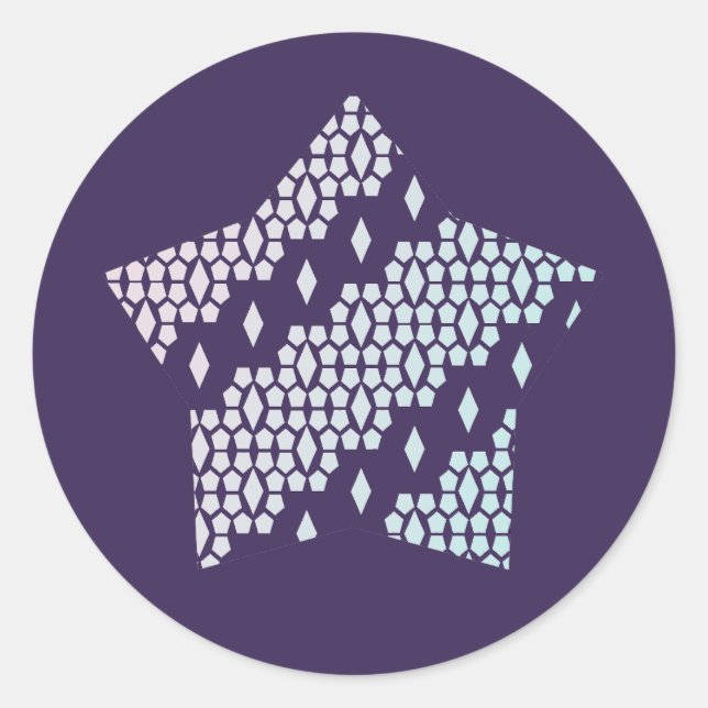 Light Pastel Cotton Candy Honeycomb Diamond Star Runder Aufkleber (Vorderseite)