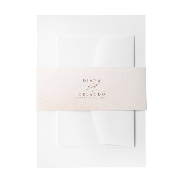 Light Pastel Cream Shades und Elegantes Script Einladungsbanderole (Vorderseite Beispiel)