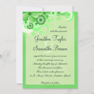 Light Pastel Green Floral 5x7 Invitations de maria