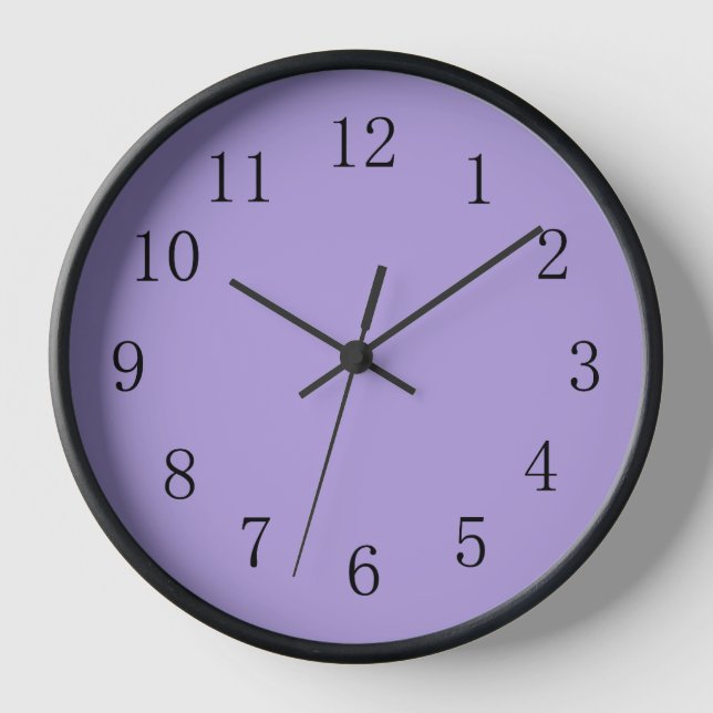 Light Pastel Lila Kitchenwall Clock Uhr (Vorderseite)