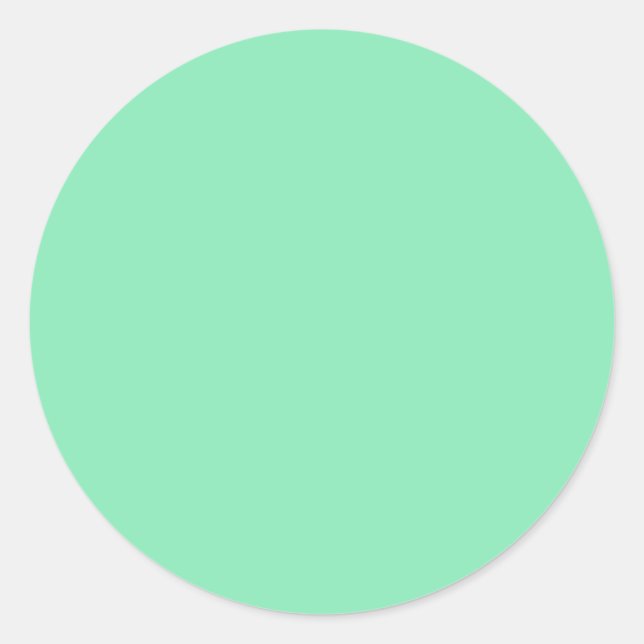 Light Pastel Minze Green Round Aufkleber (Vorderseite)