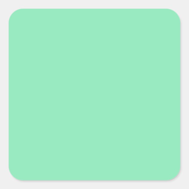 Light Pastel Minze Green Square Aufkleber (Vorderseite)