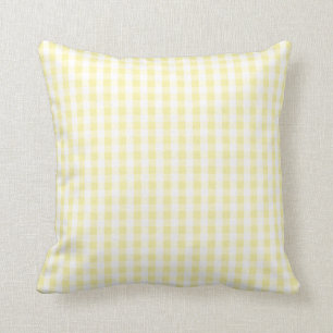 Light Pastel Yellow & White Gingham Pattern Kissen