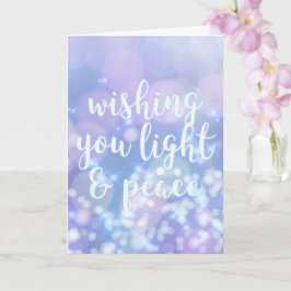 Light & Peace - Blue Glitzern Happy Hanukkah Karte