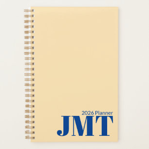 Light Peach and Blue Monogram 2026 Planner Planer