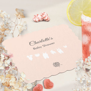 Light Peach Minimalistisch Baby Girl Dusche Untersetzer