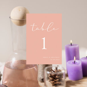 Light Peach Wedding Tischnummer
