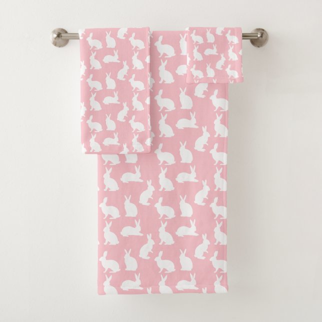 Light Pink And White Bunny Pattern Cute Easter (En situation)