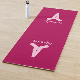 Light Pink auf Dark Pink Namaste Mudra Hands Yogamatte
