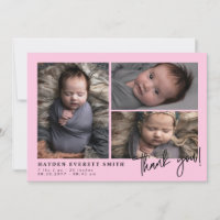 Light Pink Baby Foto Collage Neues Baby Vielen Dan