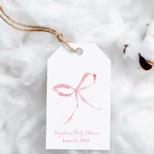 Light Pink Bow Coquette Personalisiert Geschenkanhänger