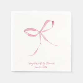 Light Pink Bow Coquette Personalisiert Napkin Serviette