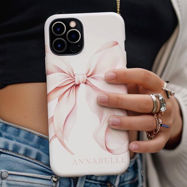 Light Pink Bow iPhone / iPad Gehäuse Case-Mate iPhone Hülle (Von Creator hochgeladen)