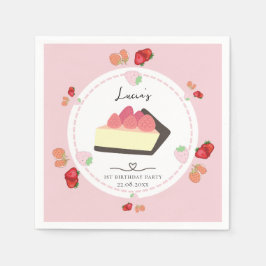 Light Pink Cake & Berry Girl Serviette