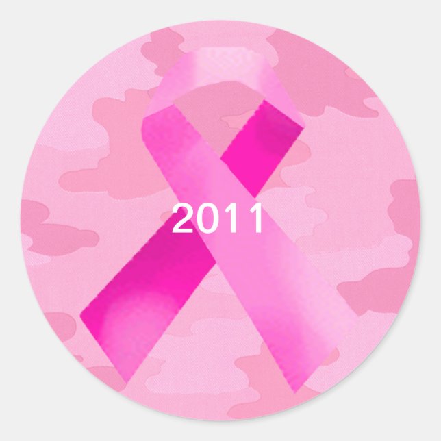 Light Pink Camouflage Pink Ribbon Date Stickers (Vorderseite)