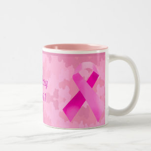 Light Pink Camouflage Pink Ribbon Date Tasse