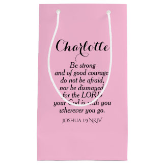 Light Pink Courage Bible Verse Individuelle Name E Kleine Geschenktüte