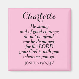 Light Pink Courage Bible Verse Individuelle Name E Magnet