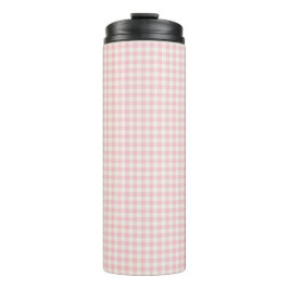 Light Pink Gingham Pattern Thermal Tumbler Thermosbecher