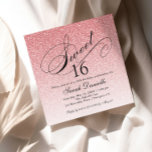 Light Pink Glam Glitzer Sweet 16 Square Einladung<br><div class="desc">Diese schöne Einladung enthält Imitate ombre Glitzer und Ihren eigenen Text. Verwenden Sie die Vorlage,  um Ihre Informationen hinzuzufügen. Ändern Sie den Schriftart oder fügen Sie mithilfe der Funktion Anpassen.</div>