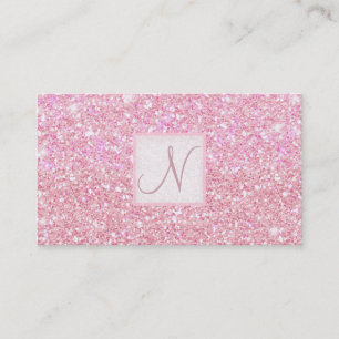 Light Pink Glitzer Chic Glam Glitzy Salon Wellness Visitenkarte