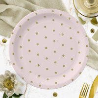 Light Pink Gold Glitzer Polka Dot Muster