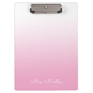 Light Pink Gradient Personalisiert Teacher Klemmbrett