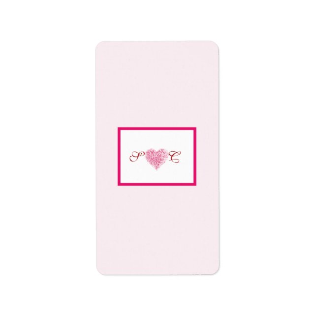 Light Pink Heart Wedding Hershey's Mini Wrapper Adressaufkleber (Vorne)