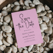 Light Pink Line Einfache schwarze Schrift Save the