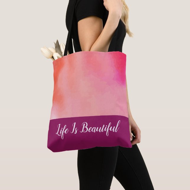 Light Pink Magenta Wasserfarbe Tasche (Von Nahem)