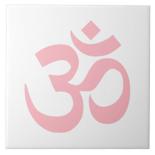 Light Pink Om Symbol Fliese
