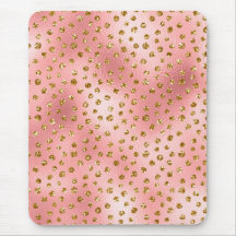 Light Pink Ombre & Gold Glam Glitzer Polka Dots