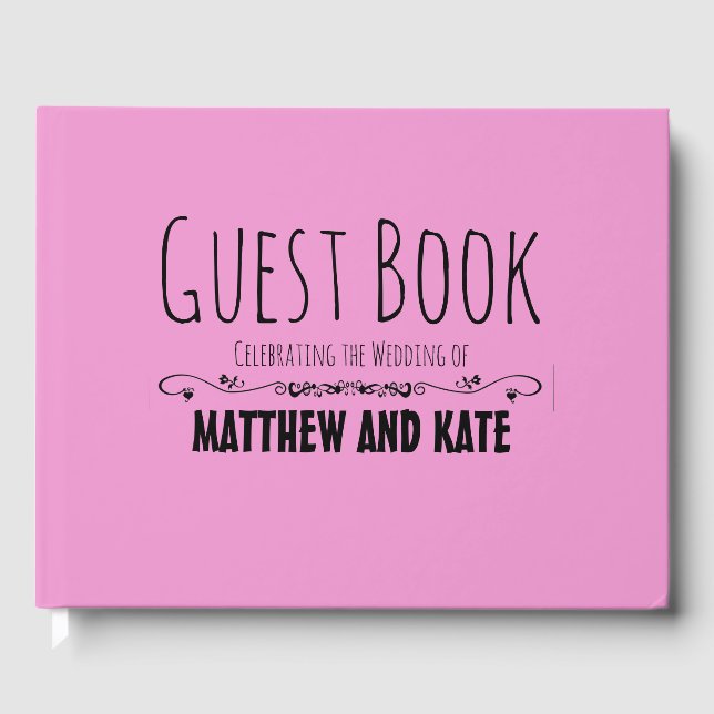 Light Pink Personalisiert Einzigartiges Gästebuch (Vorderseite)