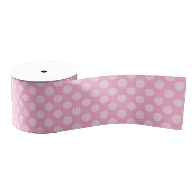 Light Pink Polka Dot Ripsband (Spule)