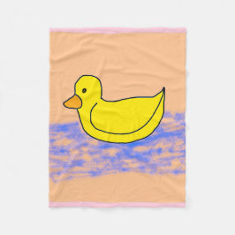 Light Pink Popcorn Anime Ducky Fleece Blanket
