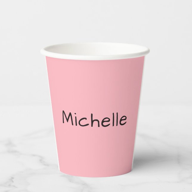 Light Pink Professional Unique Casual Handwriting Pappbecher (Vorderseite)